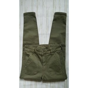 American Eagle Womens 0 R Jegging Next Level Stretch Green Inseam 26 L 35